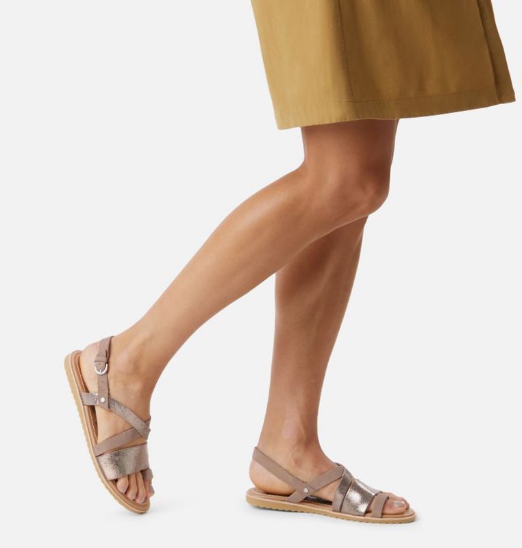 Sorel Dam Sandaler Brun - Ella™ Criss Cross Flat - HMX-870931